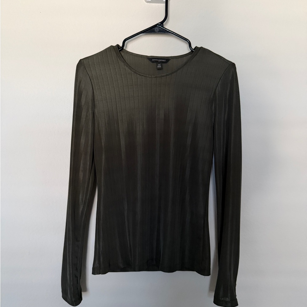 Banana Republic Dark Green Long Sleeve Top